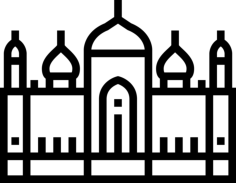 Badshahi Mosque Line Art Svg Vector, Free Vectors File